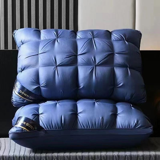 Blue Luxury Adjustable Bed Pillow Set (2-Pack) - Hotel Quality Down Alternative for Ultimate Neck Support & Comfort