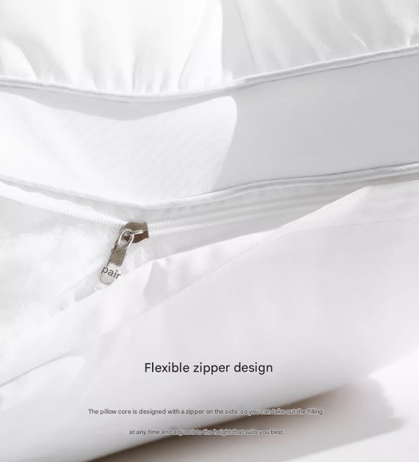 Dark Grey Luxury Adjustable Bed Pillow Set (2-Pack) - Hotel Quality Down Alternative for Ultimate Neck Support & Comfort